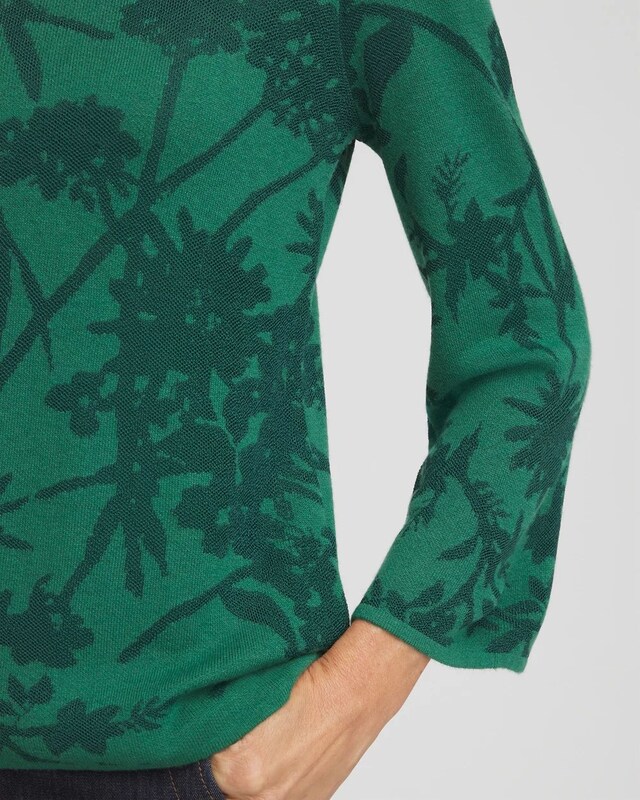 Jacquard Mock Neck Long Sleeve Sweater - image 4